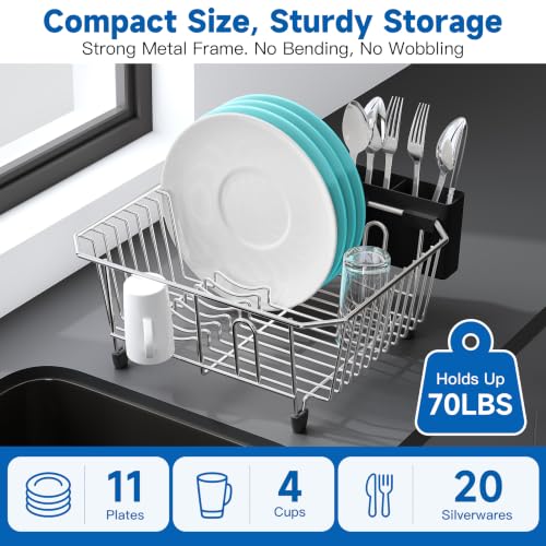 Image of JASIWAY in Sink Dish Drying Rack, Stainless Steel Small Dish Drainer