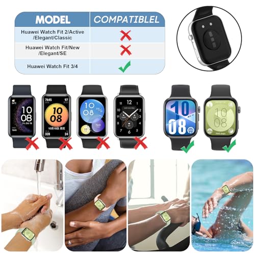 MIJOBS 2 PCS Correas Compatible con Huawei Watch Fit 3 /Fit 4 Accesorios para Relojes Inteligentes, Pulseras de Repuesto, Transpirable, Impermeable, Sport, Correas de Silicona - imagen 5