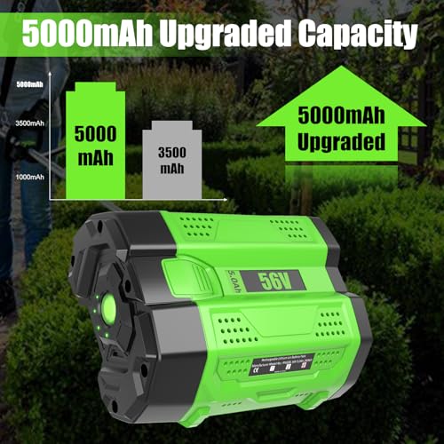 Image of 2Pack 5000mAh 56V Replacement Battery for EGO 56V Battery Lithium ion Compatible with EGO Battery 56Volt Cordless Tools (Green)