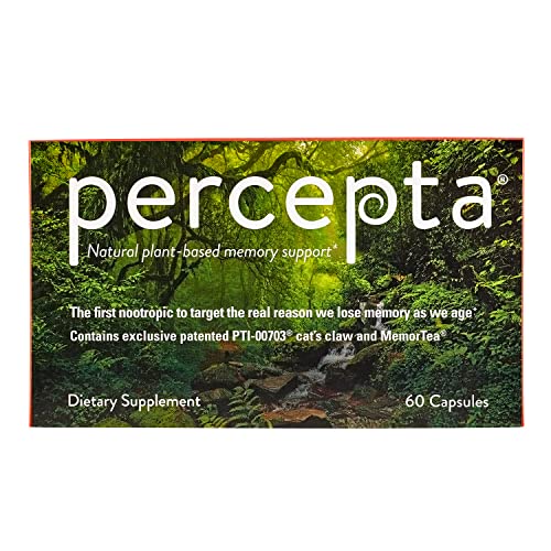Percepta Plant-Based Memory Support - Natural Nootropic Brain Booster - Memory, Focus, Concentration - 30 Day Supply #TOP27