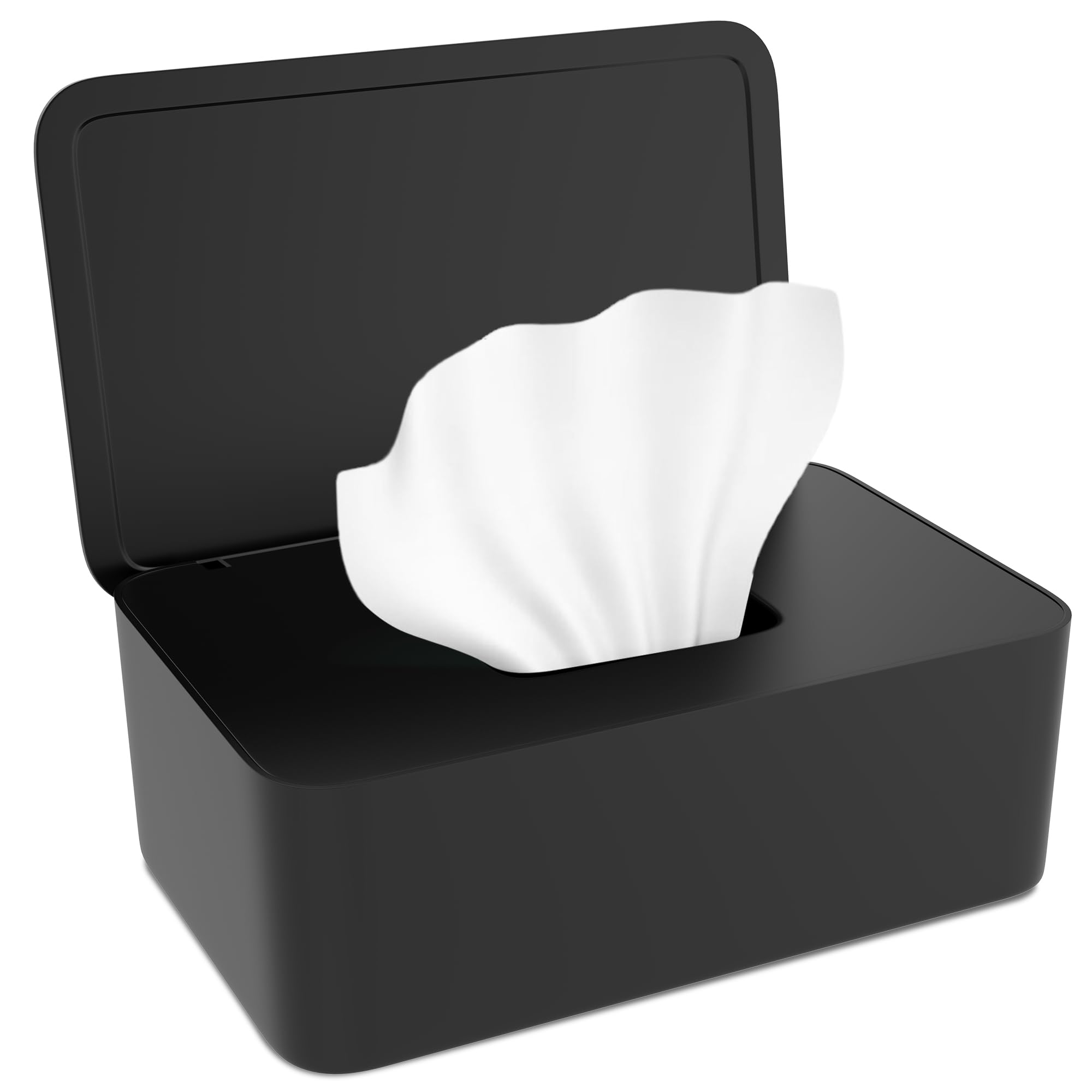 Feuchttücher Box, Box Feuchtes Toilettenpapier für Baby und Erwachsene, Box für Feuchttücher mit Deckel, Feuchtes Toilettenpapier Box Schwarz, Feuchtpapierbox für Draussen, Zuhause und Büro