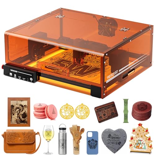 Machine de gravure laser Woxcker L2 MAX 5W avec une enceinte, zone de travail de 300 × 300 mm, gravure de haute précision à 0,01 mm et découpe du bois, de...