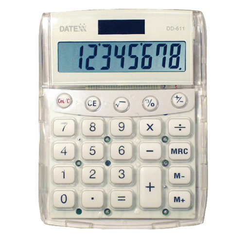 Datexx DD-611W Caclulador de Escritorio de Doble Potencia con Gran número