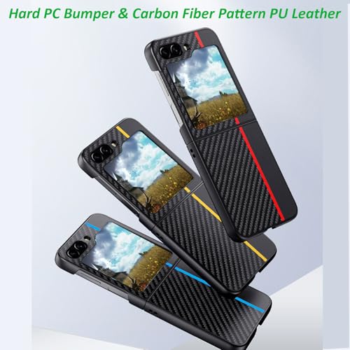 Ftonglogy FAONE120367 For Samsung Galaxy Z Flip 6 Case: Slim Carbon Fiber Classic Design Thin Fit Hybrid Shockproof Protective Cover Cell Phone Case thumb #3