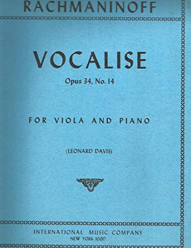 Rachmaninoff - Vocalise Op. 34 No. 14. For Viola. Edited by Davis. by International Music