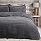 Warm And Cozy Velvet And Fleece Twin Extra Long Duvet Cover With Matching Standard College Pillow Sham - View #3