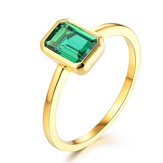 Emerald Cut Bezel Setting Ring