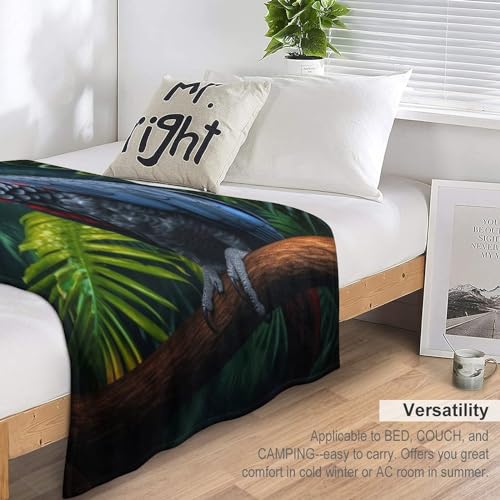 Couverture perroquet lavable en machine plaid flannel chaude 150x200cm pour lit - 7