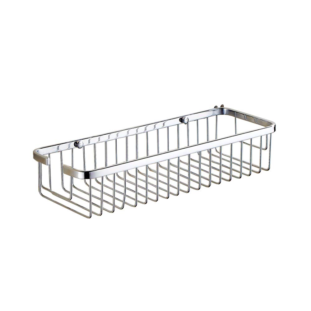 Box Doccia In Acciaio Inox SUS304 – 2 Ripiani Con Ganci, Antiruggine, Montaggio Adesivo (Argento)