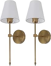 Conjunto de 2 Arandelas de Parede, Iluminação de Parede de Arte Em Ferro Com Fio E26 E27 Luminária de Base para Cozinha Quarto Banheiro Sala de Estar Penteadeira