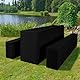 LYAFS 2 Pack 3er-Sets Biertischhusse, schwarz Biertisch und Bankgarnitur hussen für 50 cm Tischbreite, Bierzeltgarnitur 220 x 50 x 80 cm Bierbank Tischdeko für Bankette, Garten, Bar, Hochzeit