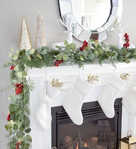 Artiflr-Christmas-Pine-Garland-Artificail-Greengery-Garland-Indoor-Outdoor-Garden-Gate-Home-Decoration-for-Winter-Holiday-Home-New-Year-Decor-Dark-Green Artiflr Christmas Pine Garland Artificail Greengery Garland Indoor Outdoor Garden Gate Home Decoration for Winter Holiday Home New Year Decor Dark Green