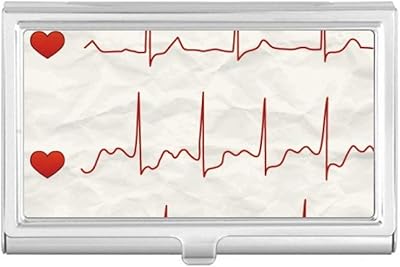 Electrocardiogram Heart Design Business Card Holder Case Pocket Box Wallet