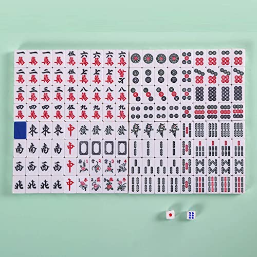 Mini set de Mahjong con bolsa de almacenamiento rojo miniatura 4
