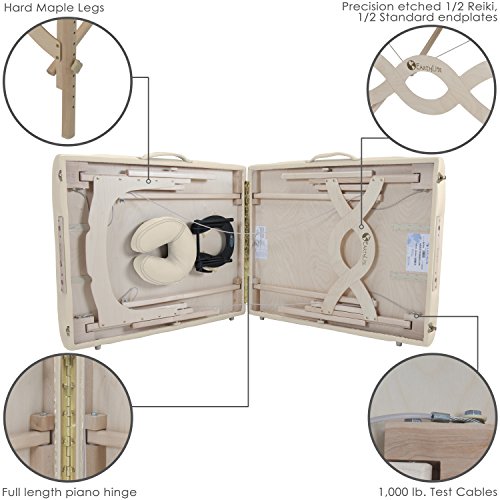 Image of EARTHLITE Portable Massage Table Package AVALON - Reiki Endplate, Premium Flex-Rest Face Cradle & Strata Cushion, Carry Case (30 inchx73 inch)