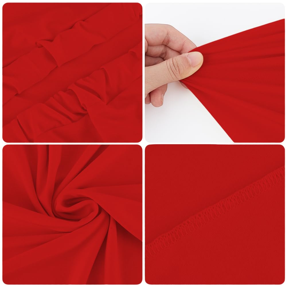 CREATCABIN Copertura per Arco Nuziale Rosso Copertura per Supporto Arco Nuziale Copertura per Fondale Spessa Regolabile Poliestere Elastico per Festa Natale Cerimonia Banchetto 180 x 80cm