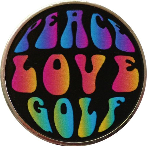 Peace, Love and Golf Ball Marker with Peace, Love and Golf Hat Clip