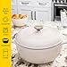 Lodge 6 Quart Enameled Cast Iron Dutch Oven with Lid – Dual Handles, Oven Safe up to 500°F, Stovetop Compatible – Marinate, Cook, Bake, Refrigerate & Serve – Oyster White