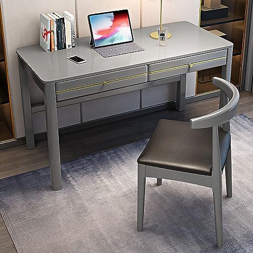 Bureau en bois massif pour ordinateur et grand espace travail maison