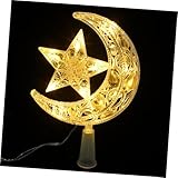 STOBAZA Puntale Per Albero Di Natale a Led Stella a Cinque Punte in Plastica Luce Calda Fissa, Decorazione Natalizia Per Casa, Ufficio e Feste, Cima Per Albero Di Natale Stabile e Durevole