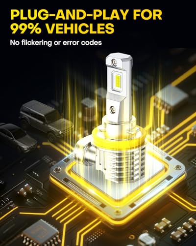 Image of AUXITO 9005 H11 Bulbs, 80000LM Brighter Ultra-Bright, Plug N Play, Long Lifespan, No Flicker, 99% Compatibility, 4PCS
