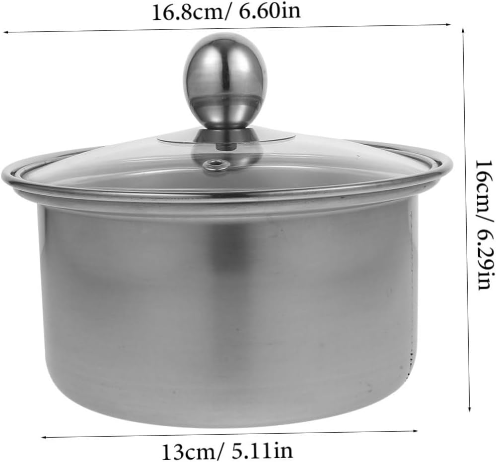 LIFKOME Single Pot Double Handle Soup Pot Ramen Pot Lid Non-slip Design for Hotpot Noodles Stews 1pc