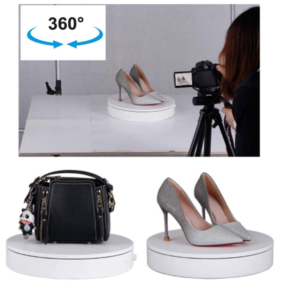 Piattaforma Rotante Ampiamente Utilizzato, Base Girevole Elettrica per Prodotti, Cubi, Mostre a Tema/bianca / 32cm Load 55kg