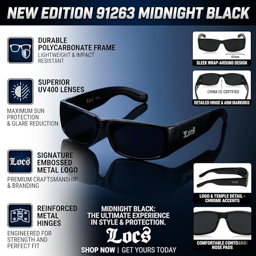 Image of Locs Mens Hardcore Gangster Sunglasses Bandana Print