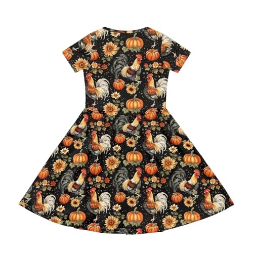 Image of Short Sleeve Dress for Girls with Pockets Cute Toddler Girl Clothes Summer 2-12