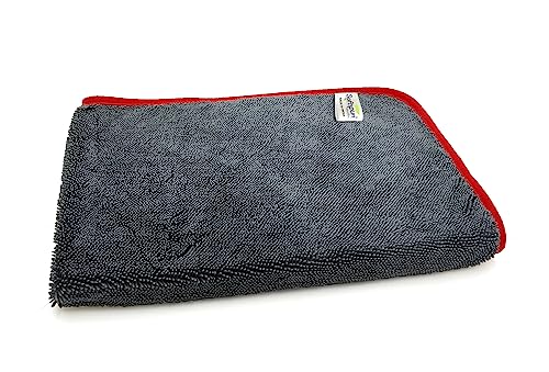 Image of SOFTSPUN Microfiber Cloth for Car - 600 GSM, 40X60cms, 1Pcs, Grey Twisted Loop Super Absorbent Towel - Edgeless Design with Plush Pile and Lint Free Cloth for Drying and Detailing.