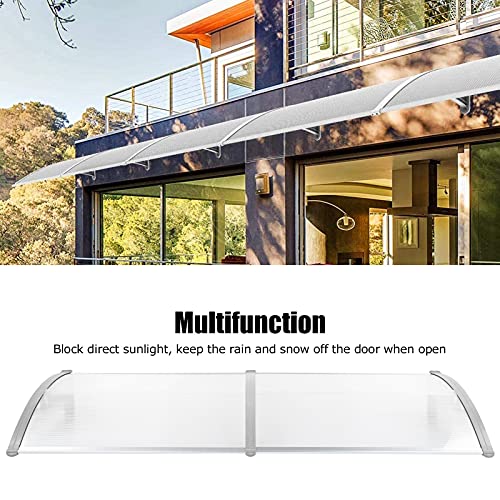 Ejoyous Vordach für Haustür, Vordach Überdachung Haustür Regenschutz Türdach Pultbogenvordach Markisen-Überdachung Transparent Türvordach Türdach 200 x 100 cm(Braun)