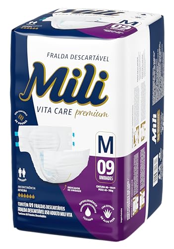 Fralda Adulto Mili VITA M Pacote com 9 unidades