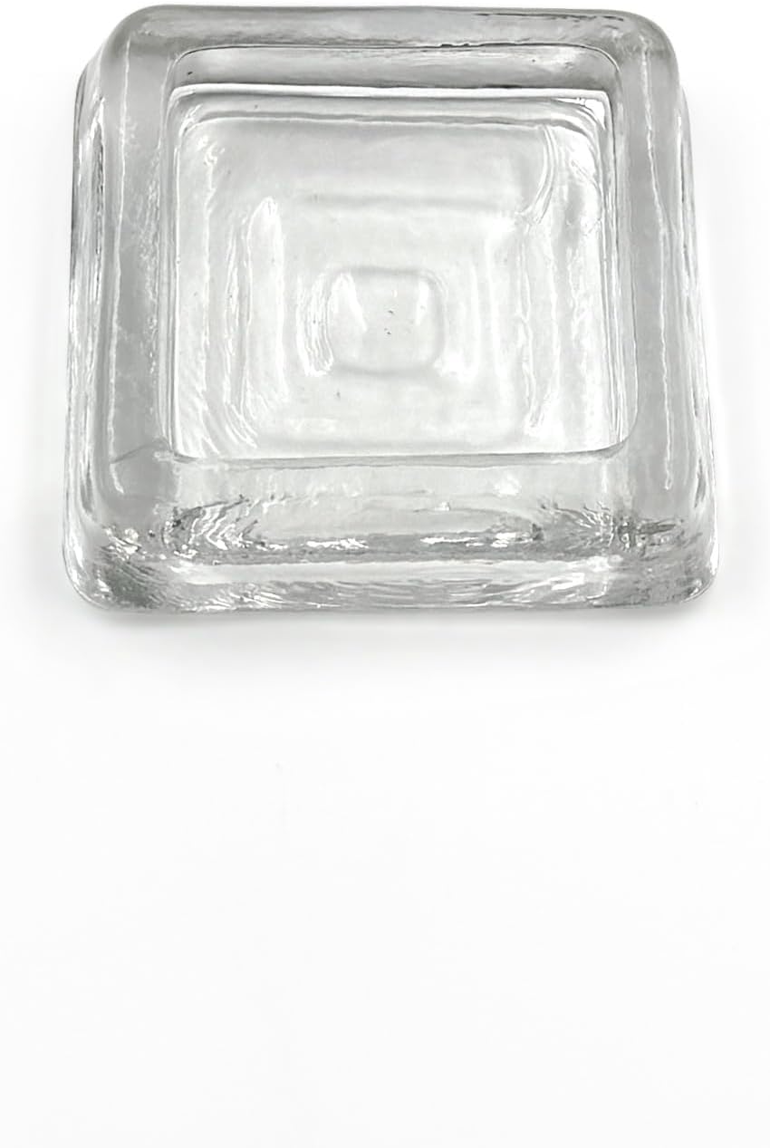 Set of 4 Clear Glass Furniture Coasters – 2 1/2 x 2 1/2” Square Handcrafted Caster Cups for Chairs, Tables, Sofas – Durable Floor Protectors for Hardwood, Tile, Carpet, Slate - Furniture Cups by A29