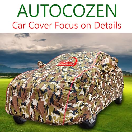 Image of All-Weather Car Cover for Maruti Suzuki Alto K10 | 100% Waterproof, Anti-Dust & Uv Protection | Heavy-Duty Triple Stitched with Elastic Grip | Mirror & Antenna Pocket | Military Camouflage
