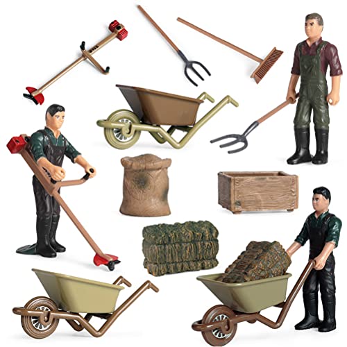 Srliya Ensemble D'accessoires Alimentaires pour Ferme, Outils Agricoles, Figurines Miniatures, Scène de Simulation, Modèle de Ferme, Mini Ensemble de Jeu...