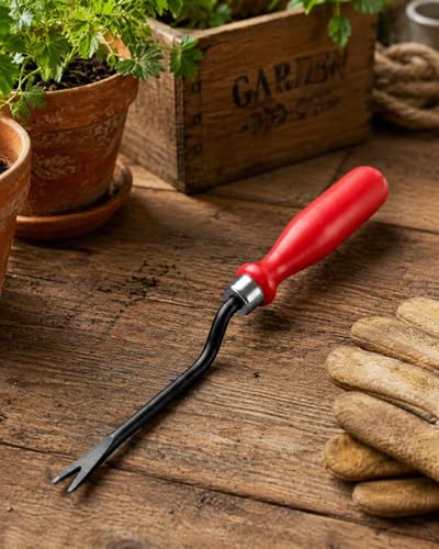 Image of Ocean Mart Hand Weeder - 1 Pc (Orange Handle, Black Blade) | Weed Remover Agriculture Tool for Gardens |Weeding Tool for Terrace Garden |Durable Hand Weeder|Plants Weeder for Lawn