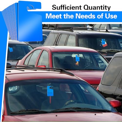 Vicenpal 100 Pack Blank Parking Permit Hang Tag Parking Placards Hang Tag 3 x 5 Inch for Car Rear View Mirror(Blue)