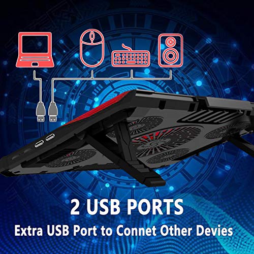 i-Star-Laptop-Cooling-Pad-with-2-USB-Ports-Adjustable-Height-and-LED-Fans-with-Speed-Control-Gaming-Laptop-Cooling-Pad-Cooling-Fan-for-Laptop-Laptop-Cooler-Pad-Computer-Cooling-Fan