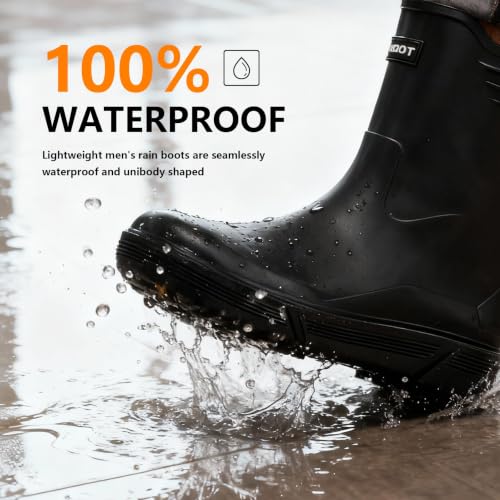 Image of Waterproof Rain Boots for Women & Men Non-Slip Slip On Garden Outdoor Shoes | Fishing Shoes for Men,Easy to Clean, Suitable for Farming and Commuting