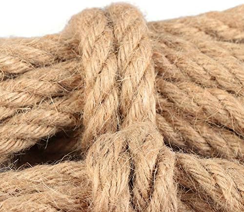 0.55 Inch 14mm Natural Jute Hemp Rope Cord Retro Style Braided Rope DIY Craft (14MMX30M)