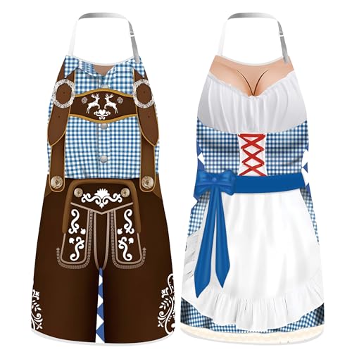 SightYoung 2 Pcs Oktoberfest Apron,Couples Cooking...