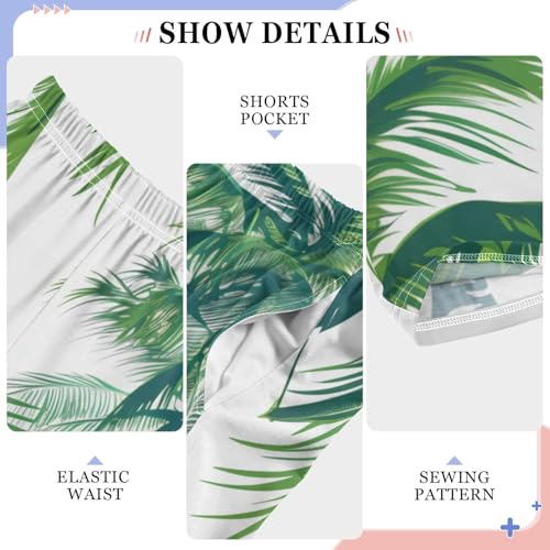 ZZXXB Palm Trees Boys Long Pants Soft Trousers Elastic Waist Kids Lounge Bottoms with Pockets S-XL4
