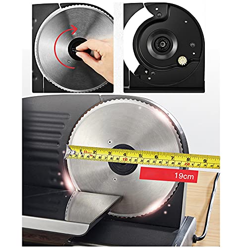 LJJ Allesschneider Edelstahl Aufschnittmaschine, Wurstschneidemaschine,Brotschneidemaschine, für Fleisch Gemüse Obst… – Bild 7