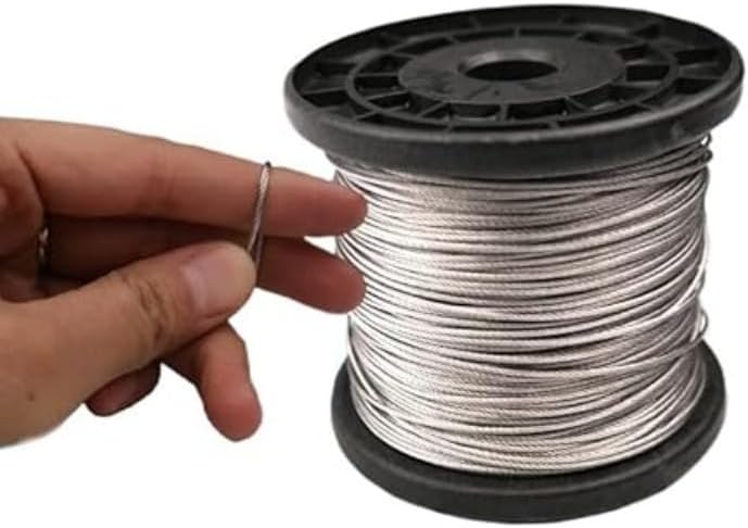 ステンレスロープ 1mm 100m アルミスリーブ付き40個 構成7×7SUS304