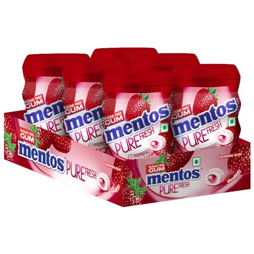 Mentos Pure Fresh, Sugarfree Strawberry Flavour, Chewing Gum Bottle Pack, 327.6 g- Pack of 6 (B0D1YBMXGS) Amazon Price History, Amazon Price Tracker