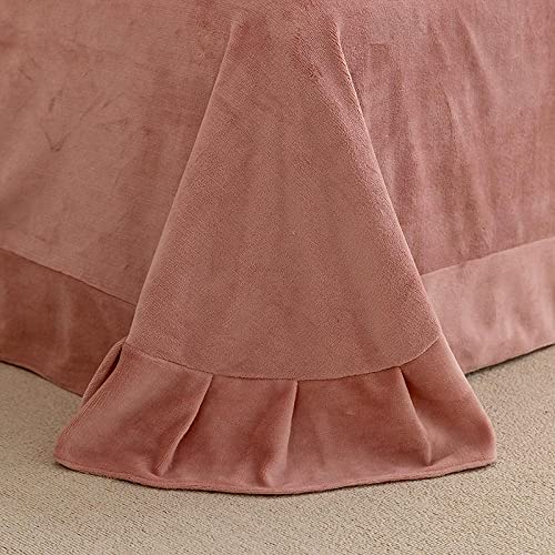 Bedding Duvet Covers Queen,Houndstooth Winter Warm Solid Flannel Quilt Cover, Adult Kids Duvet Cover Bedding Set Home Textiles Navy 200230Cm(4Pcs) #TOP6