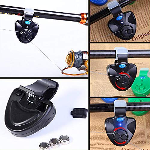 Alarme de mordida, Andoer 4 unidades de alarme eletrônico de mordida de pesca com som LED luzes indi