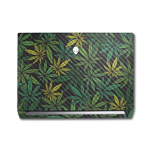 Image of MightySkins Carbon Fiber Skin Compatible with Alienware M17 R5 (2022) Full Wrap Kit - Cannabis Culture | Protective, Durable Textured Carbon Fiber Finish | Easy to Apply | Made in The USA
