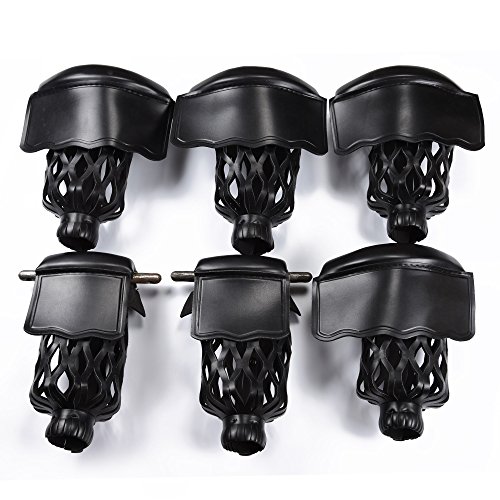 T&R sports PU Leather Pool Table Pockets Set Drop Bag Nets Heavy Duty Billiard Table Web, Pack of 6, Black