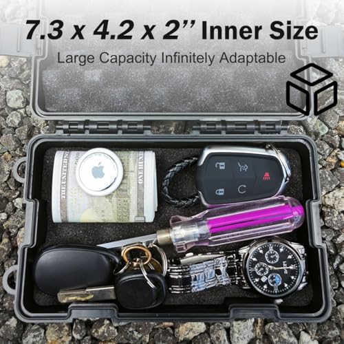 Image of Upgrade Large 7.3''x4.2'' Magnetic Key Holder Under Trucks Car,Car Key Fob Holder,Heavy-Duty Magnetic Key Box Under Car,Hide a Key,Strong Magnetic Key Hider Outside for Hiding Keys【Splash Resistant】